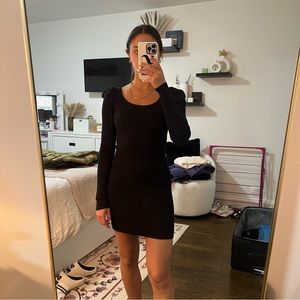 Abercrombie & Fitch leg of mutton sleeve scoop neck mini sweaterdress